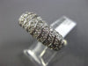 ESTATE WIDE 1.1CT DIAMOND 14K WHITE GOLD MULTI ROW WAVE WEDDING ANNIVERSARY RING
