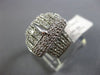 ESTATE LARGE .85CT ROUND DIAMOND 14KT WHITE GOLD 3D MULTI ROW BELT COCKTAIL RING