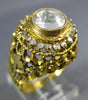 ANTIQUE LARGE 1.55CT DIAMOND 18K YELLOW GOLD OPEN FILIGREE CROSS ENGAGEMENT RING