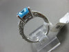 ESTATE 4.03CT DIAMOND & BLUE TOPAZ 14K WHITE GOLD 3D EMERALD CUT ENGAGEMENT RING