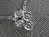 ESTATE 1.30CT DIAMOND 18KT WHITE GOLD CLUSTER 4 STONE BEZEL LOVE NECKLACE #9315