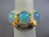 LARGE 6.30CT DIAMOND & AAA AUSTRALIAN OPAL 14K YELLOW GOLD OVAL ANNIVERSARY RING