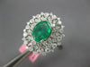 ESTATE LARGE 1.35CT DIAMOND & AAA EMERALD 18KT WHITE GOLD 3D OVAL FILIGREE RING