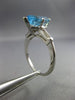 ESTATE 2.25CT DIAMOND & AAA BLUE TOPAZ 14K WHITE GOLD 3D 3 STONE ENGAGEMENT RING