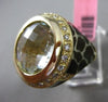 ANTIQUE LARGE 7.40CT DIAMOND & AMETHYST 14KT YELLOW GOLD 3D ENAMEL LEOPARD RING