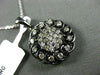 ESTATE .63CT FANCY DIAMOND 18KT BLACK GOLD 3D ETOILE FLOWER FLOATING PENDANT