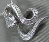 ESTATE .32CT DIAMOND & AAA SAPPHIRE 14K WHITE GOLD HAPPY SNAKE FLOATING PENDANT