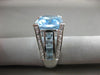 EXTRA LARGE 19.22CT DIAMOND & BLUE TOPAZ 14K WHITE GOLD 3D CUSHION FILIGREE RING