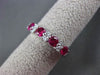 ESTATE WIDE .98CT DIAMOND & RUBY 18K WHITE GOLD WEDDING ANNIVERSARY RING E/F VVS