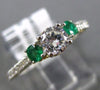 .89CT DIAMOND & AAA COLOMBIAN EMERALD 14K TWO TONE GOLD FILIGREE ENGAGEMENT RING