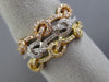 ESTATE WIDE .49CT DIAMOND 18K WHITE YELLOW & ROSE GOLD MULTI ROW LOVE KNOT RING