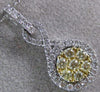 ESTATE .60CT WHITE & FANCY YELLOW DIAMOND 14K TWO TONE GOLD 3D TEAR DROP PENDANT