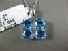 ESTATE LARGE 2.95CT DIAMOND & AAA BLUE TOPAZ 18KT WHITE GOLD 3D FILIGREE PENDANT