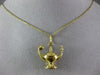 ANTIQUE 18KT YELLOW GOLD 3D CLASSIC GENIE LAMP FILIGREE FLOATING PENDANT #21865