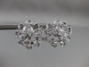 ANTIQUE LARGE 1.36CT DIAMOND 14KT WHITE GOLD 3D FLOWER EARRINGS STUNNING! #19466