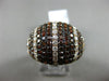 ESTATE WIDE 3.33CT WHITE DIAMOND & ORANGE SAPPHIRE 18KT TWO TONE GOLD DOME RING