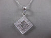 ESTATE PRINCESS DIAMOND SOLITARE 14KT WHITE GOLD FILIGREE SQUARE PENDANT #4240