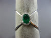LARGE .56CT DIAMOND & AAA COLOMBIAN EMERALD 14K WHITE GOLD HALO CRISS CROSS RING