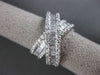 ANTIQUE WIDE 2.54CT DIAMOND 14KT WHITE GOLD CROSS OVER BAND COCKTAIL RING