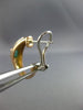 ANTIQUE WIDE 1.05CT DIAMOND & AAA EMERALD 14K WHITE & ROSE GOLD HANGING EARRINGS