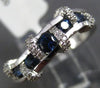 ESTATE .70CT DIAMOND & AAA SAPPHIRE 14KT WHITE GOLD 3D SEMI ETERNITY SNAKE RING