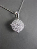 ESTATE LARGE .44CT ROUND DIAMOND 14KT WHITE GOLD CLUSTER 4 PRONG PENDANT & CHAIN