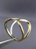 ESTATE WIDE .30CT DIAMOND 14KT WHITE & YELLOW GOLD 3D DOUBLE CIRCLE FUN RING