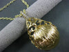 ESTATE LARGE .30CT DIAMOND 18K YELLOW GOLD ETOILE CROWN FLOATING PENDANT & CHAIN