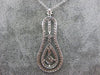 ESTATE 1.84CT ROUND & PRINCESS DIAMOND 18KT WHITE GOLD 3D TEAR DROP LOVE PENDANT