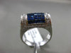 ESTATE WIDE 3.35CT DIAMOND & AAA BLUE SAPPHIRE 14KT WHITE GOLD 3D SEMI DOME RING