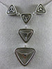 ESTATE LARGE .88CT DIAMOND 14K WHITE GOLD 3D TRIANGULAR LARIAT FLOATING NECKLACE