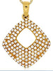 ESTATE .37CT DIAMOND 14KT YELLOW GOLD 3D PAVE CLUSTER SQUARE FLOATING PENDANT
