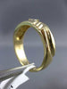 ESTATE .12CT DIAMOND 14K YELLOW GOLD SOLITAIRE MULTI WAVE MENS GYPSY RING #11663