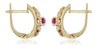 1.20CT DIAMOND & AAA RUBY 14K YELLOW GOLD OVAL & ROUND FILIGREE HANGING EARRINGS