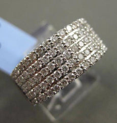 ESTATE 1.08CT DIAMOND 18KT WHITE GOLD MULTI ROW CLASSIC PAVE ANNIVERSARY RING