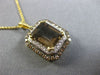 LARGE 2.82CT WHITE & CHOCOLATE FANCY DIAMOND & SMOKY TOPAZ 2 TONE GOLD PENDANT