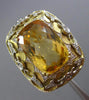 ESTATE LARGE 7.95CT DIAMOND & AAA CITRINE 14K WHITE & YELLOW GOLD FILIGREE RING