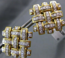 ESTATE LARGE GARAVELLI 1.68CT DIAMOND 18KT TWO TONE GOLD CLIP ON EARRINGS #21846