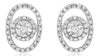 ESTATE .19CT DIAMOND 14KT WHITE GOLD 3D ROUND OVAL STUD EARRINGS