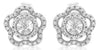 ESTATE .19CT DIAMOND 14KT WHITE GOLD 3D FLOWER FUN STUD EARRINGS