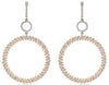LARGE 2.40CT DIAMOND 14KT ROSE GOLD 3D CIRCLE OF LIFE ROPE FUN HANGING EARRINGS