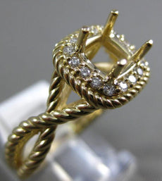 ESTATE .14CT DIAMOND 14KT YELLOW GOLD 3D SQUARE HALO SEMI MOUNT ENGAGEMENT RING