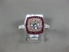 ESTATE 1.32CT DIAMOND & AAA RUBY 14KT WHITE & ROSE GOLD 3D HALO ENGAGEMENT RING