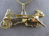 ANTIQUE LARGE 14KT YELLOW GOLD 3D FILIGREE HORSE RIDER RACING PENDANT #19848