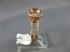 ESTATE LARGE 2.25CT DIAMOND & AAA MORGANITE 14KT ROSE GOLD HALO ENGAGEMENT RING