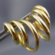 ESTATE 14KT YELLLOW GOLD 3D CLASSIC CIRCULAR THREE HOOP FUN LOVE STUD EARRINGS
