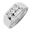 ESTATE .95CT ROUND DIAMOND 14KT WHITE GOLD 3D CLASSIC SQUARE CHANNEL MENS RING