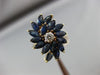 ESTATE 2.45CT ROUND DIAMOND & MARQUISE SAPPHIRE 14KT YELLOW GOLD 3D FLOWER RING