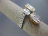 ESTATE WIDE 2.40CT DIAMOND 18KT TRI COLOR GOLD 3D SEMI ETERNITY CRISS CROSS RING