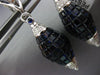 ESTATE LARGE 34.30CT DIAMOND & AAA SAPPHIRE 18KT WHITE GOLD 3D HANGING EARRINGS